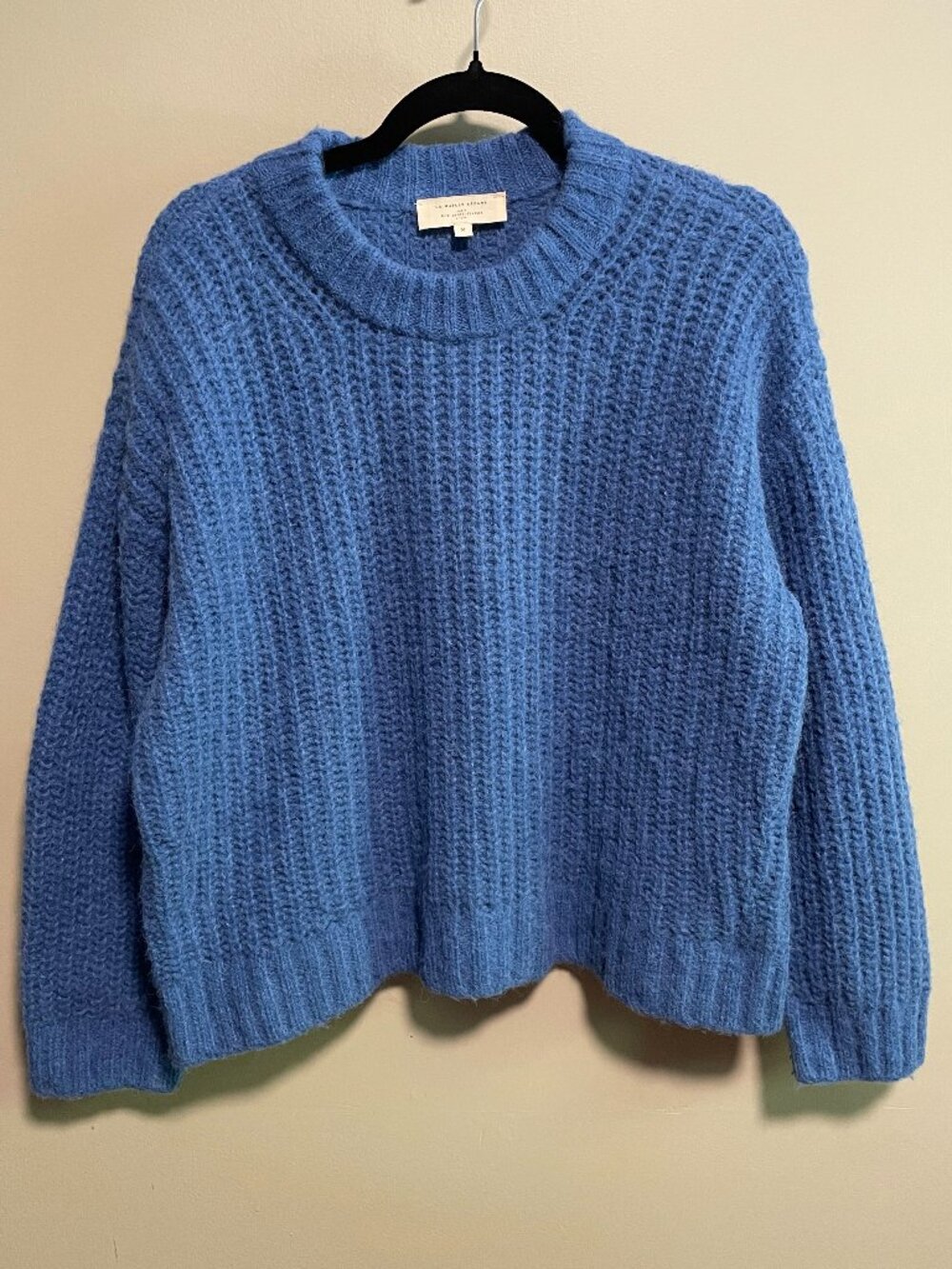 EUC Sezane Jose Alpaca Wool Oversized Sweater Azure Blue Medium - Picture 3 of 7